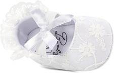 Scarpe Da Battesimo Neonata per Principessa Bowknot Con Suola Morbida Antiscivol