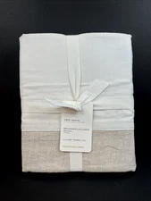 Pottery Barn Belgian Flax Linen Twin Twin XL Bed Skirt 14" Drop Natural Flax NEW