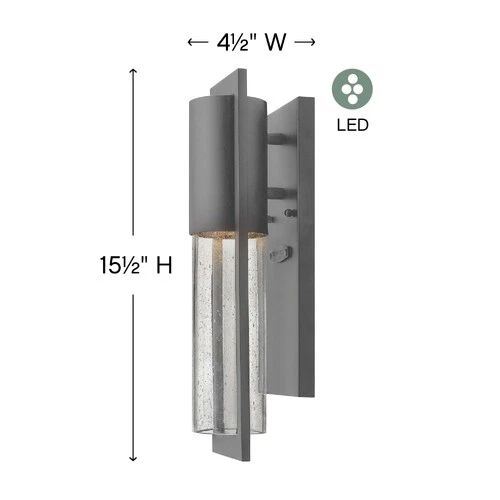 Hinkley Lighting 1326-LL Shelter 1 Light 15-1/2" Tall Outdoor - Hematite - Picture 9 of 12