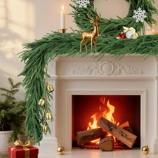 12FT Artificial Norfolk Pine Garland 2×6FT Real Touch Christmas Greenery