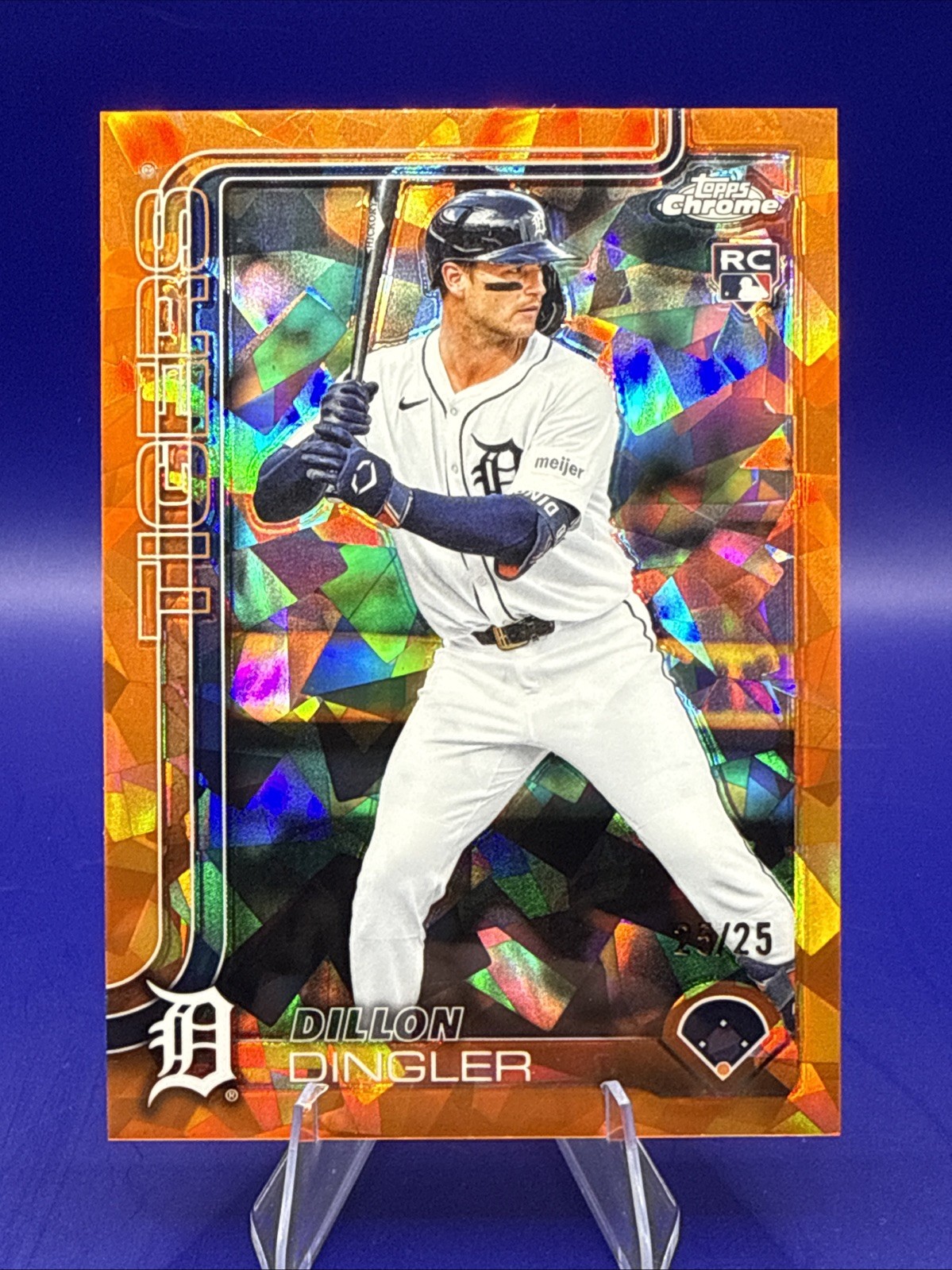 2025 Topps Chrome Sapphire 274 Dillon Dingler Orange Cracked Ice Refrt 25/25 1/1