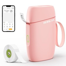 Wireless Mini Bluetooth Label Maker Machine With Tape Pink Printer Device