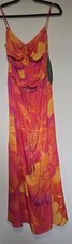 Farm Rio Summer Garden Ombre Midi Dress, With Cutouts, and Tie Up Front Sz M Nwt
