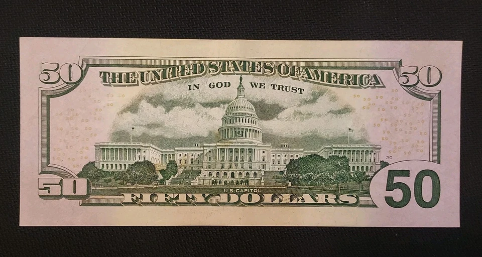 *STAR*2013-FW-D $50 DOLLAR FEDERAL RESERVE NOTE~CRISP UNCIRCULATED ME 00356666 - Image 2 of 4