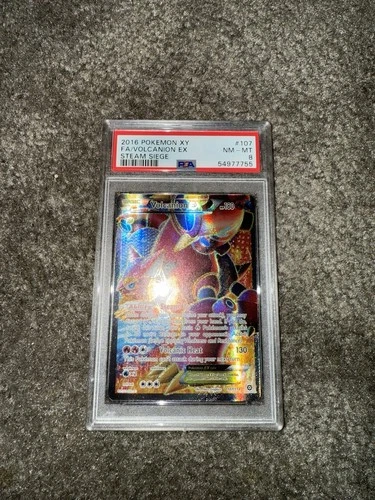 POKEMON 2016 XY Steam Siege Full Art VOLCANION EX #107 PSA 8 RARE
