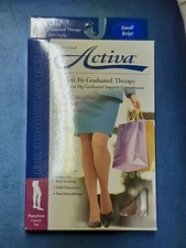 Activa Compression Pantyhose 20-30 mmHg Support Hose Soft Fit Small Beige H3701