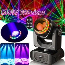 150W LED Beam Moving Head 18 Prism 8 Gobo Stage Light DMX dj Spot Party Light US