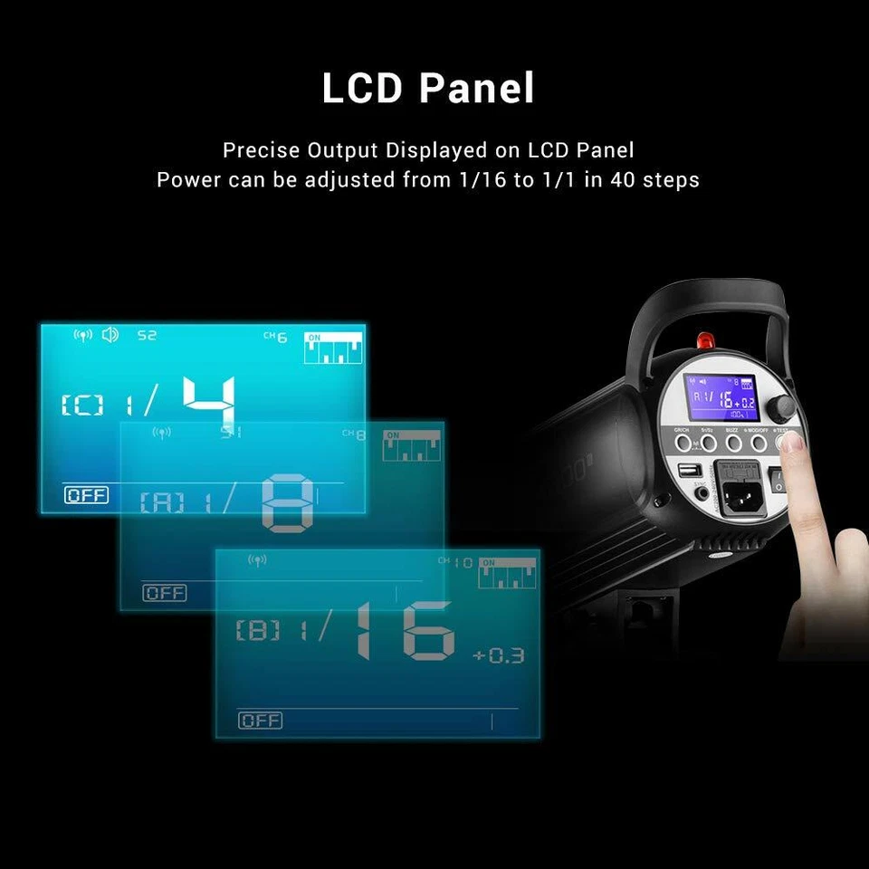 US 600W US 2x Godox SK300II 300w Studio Strobe Flash Light Head+Trigger f Canon - Image 2 of 4