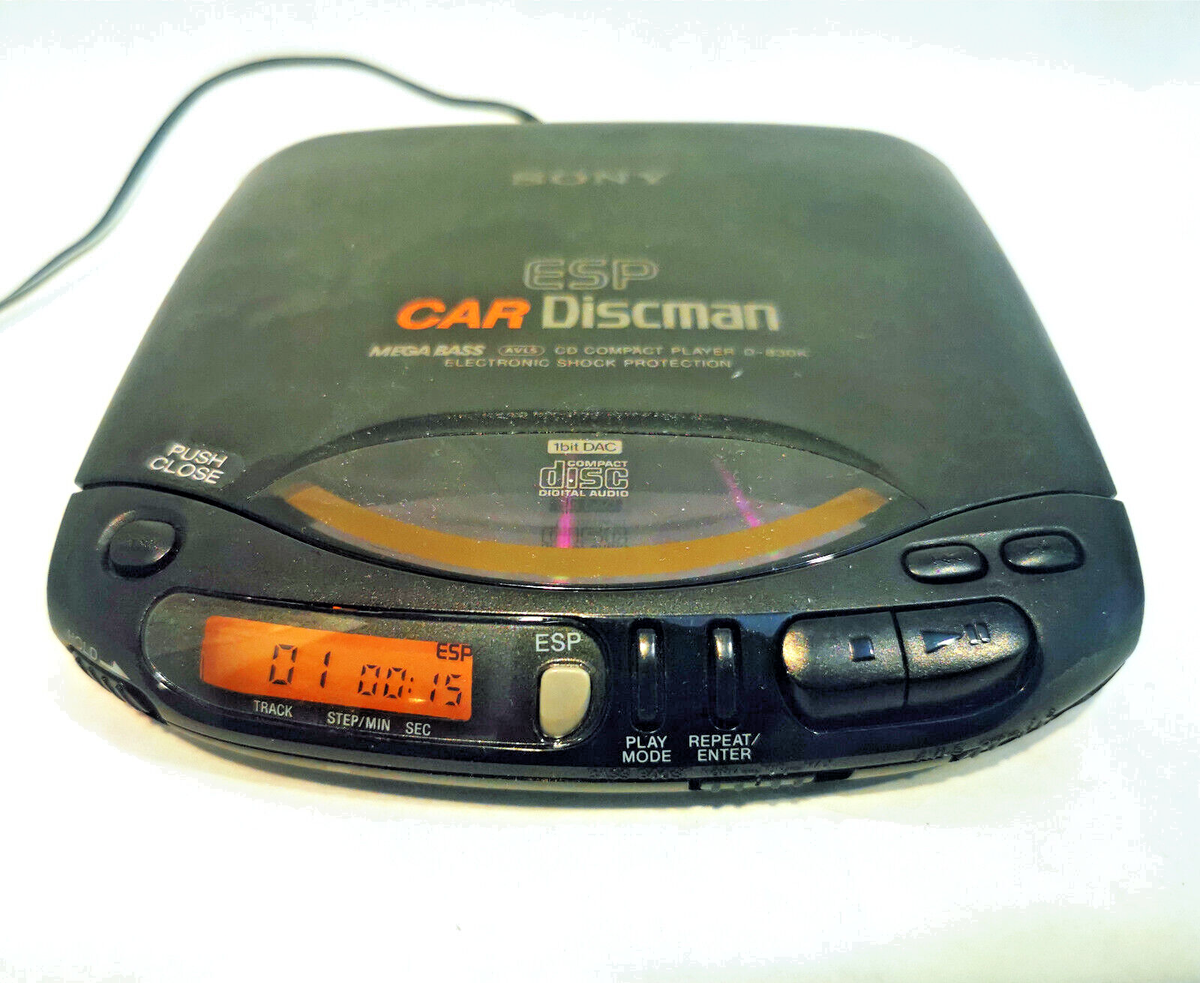 vintage Sony ESP Car Discman D-830K w/ box, AC & car