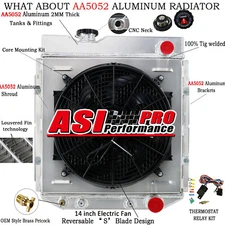 4 Rows Radiator Shroud Fan Fit 1963~66 Ford Mustang/Falcon Mercury Comet AT 259