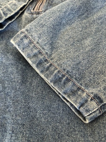 Lee Valley Ireland Core Pullover Mens Large Half Zip 100% Cotton Denim Jacket - Picture 8 of 13
