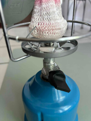 Lampe à Gaz Camping Gaz PZ 206 - Super Lumogaz - Allumage Auto - Vintage Bleu