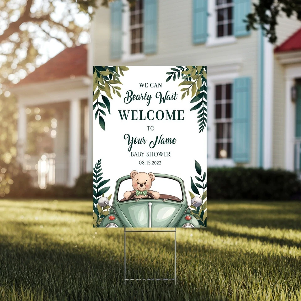 Персонализированный знак приветствия для душа ребенка, знаки для двора с кольями уличные знаки для газона - Изображение 2 из 4