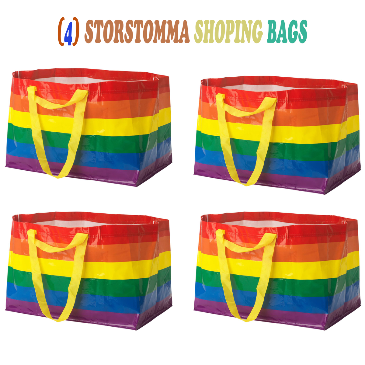 4) Ikea Storstomma Rainbow Bag Big Shopping Storage Gay Pride LGBT