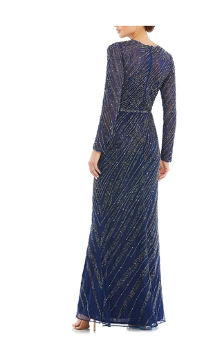 MAC DUGGAL BEADED LONG SLEEVE COLUMN 