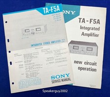 Original Sony Integrated Amplifier Circuit Operation  Service Manual / TA-F5A