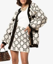 $5,100 Gucci 2019 Monogram Oversize Bomber Tweed Jacket * 38 40 42 /us 4 6 8
