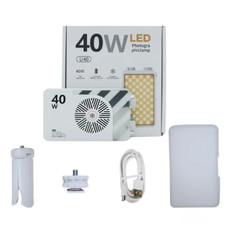 40W LED Camera Light CRI/TLCI 96 2700-6200K Bi-Color 6400Mah Photo Studio Video