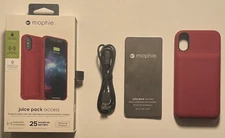 Mophie Juice Pack Access Wireless Charging Red Battery Case For iPhone XS X 