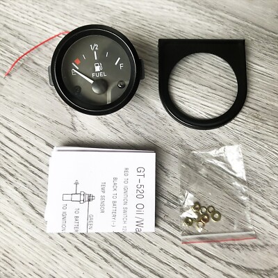 2'' 52mm Fuel Level Gauge E-1/2-F Pointer Fuel Meter 240-33 ohm 12V Universal