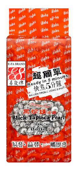 Perlas de tapioca Boba negras, suaves y masticables listas en 5 minutos, 35,27 oz