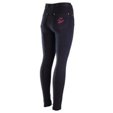Legacy junior contrast horse riding jodhpurs Navy with raspberry stitching 22"
