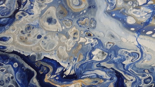 Acryl-Bild - Silver Water - Leinwand 30 x 30cm - Pouring 317 - Bild 11 von 11
