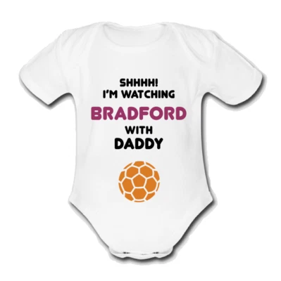 PSYCHOBABY BRADFORD @ City Strampler Baby Weste mitwachsen Geschenk beobachten mit Papa etc Fußball