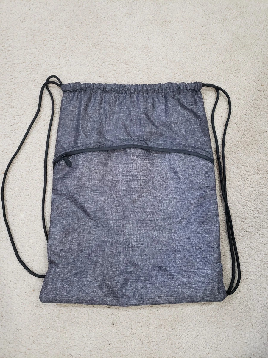 Thirty-One 31 Cinch Drawstring Bag/ Backpack Signature Collection Charcoal  Gray