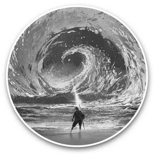 2 x Vinyl Stickers 7.5cm (bw) - Crashing Storm Wave Fantasy Art #35947 - 第 1/9 張圖片