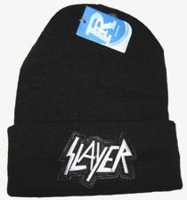 SLAYER Music Rock Band Logo Patch Fold Up Beanie Winter Stocking Cap Hat