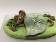 The Mane Lion Sleeping Mouse Ceramic Figurine