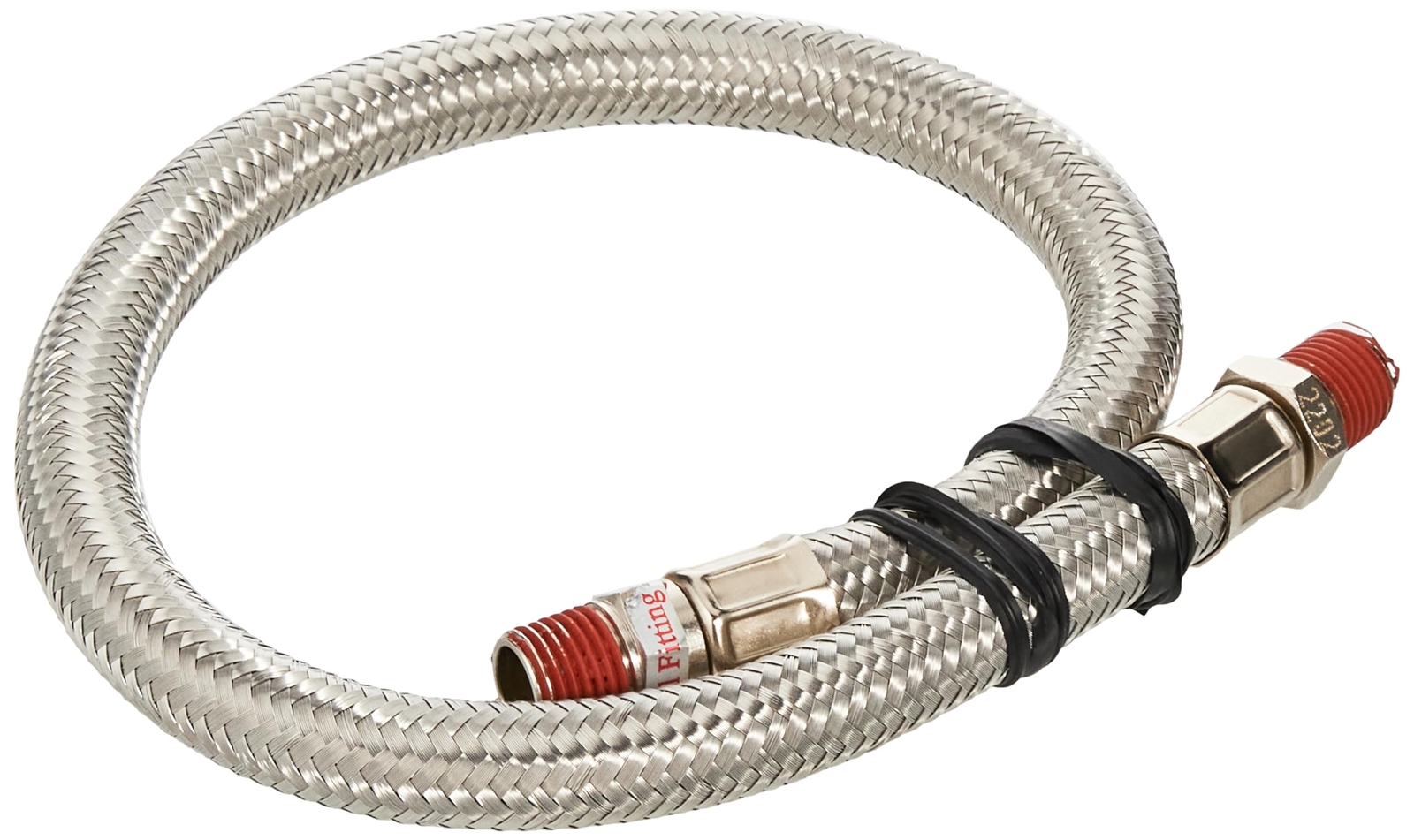 Viair 92804 18-Inch Stainless Steel Braided Leader Hose No Check Valve
