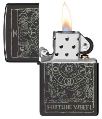 Zippo 46138, Wheel of Fortune Tarot Design, High Polish Black