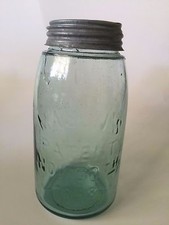 Mason's Patent Nov 30th 1858 Vintage Aqua Quart Size Mason Jar 