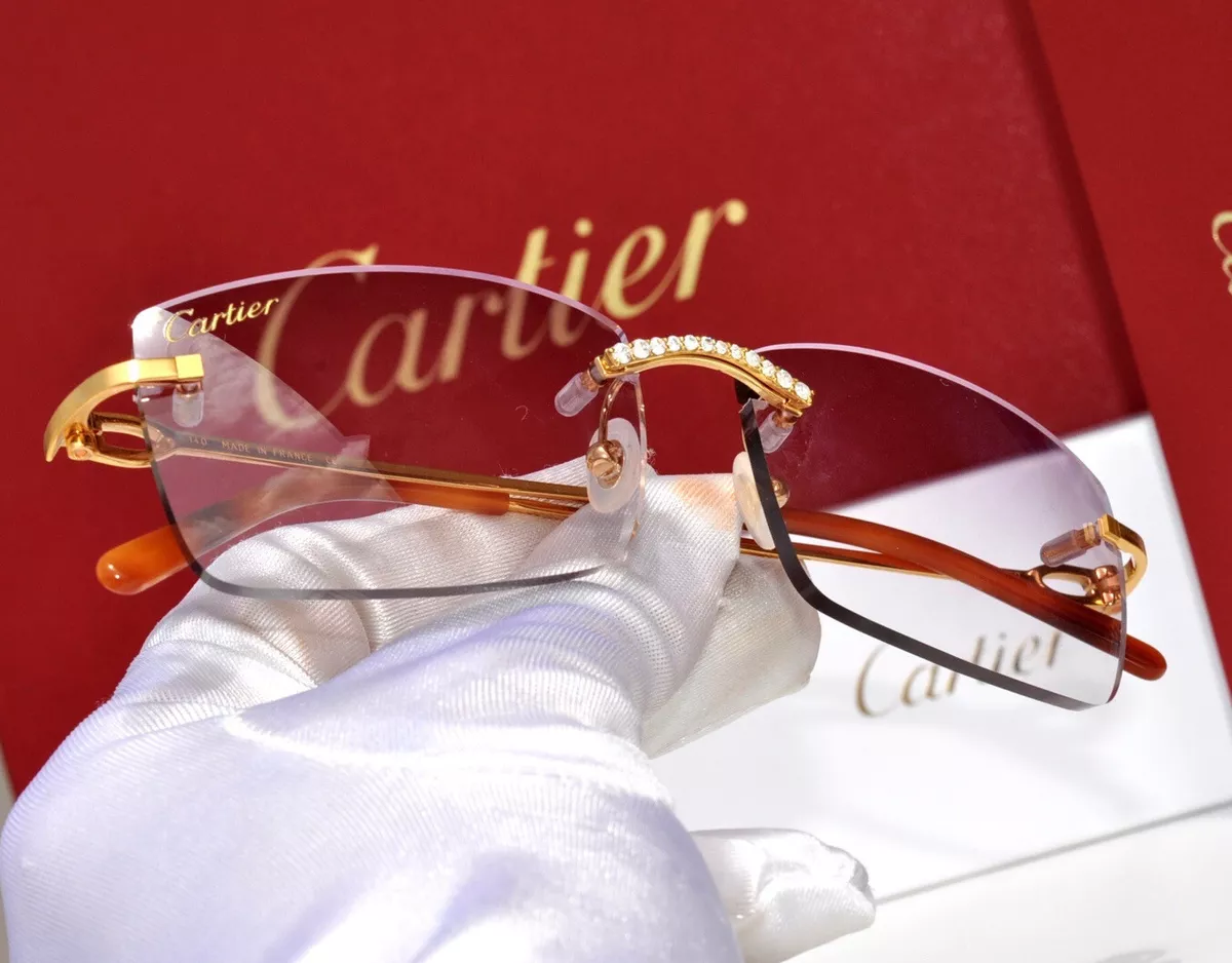 Cartier - PICCADILLY Rimless CARTIER Sunglasses Occhiali Frame Customize  Diamonds Big C - Glasses in Italy