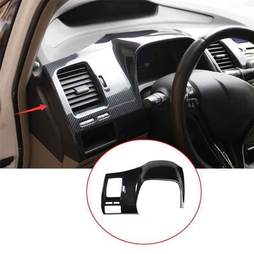 07-10 Fit For Honda Civic 8th ABS Carbon Fiber Instrument Panel Frame Cover Trim - Picture 2 of 5