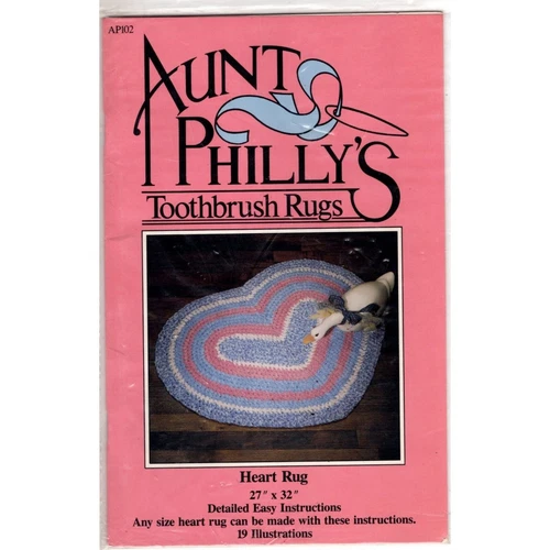 Toothbrush Rugs Heart Shape Rug 27" x 32"  BY Aunt Philly's  New