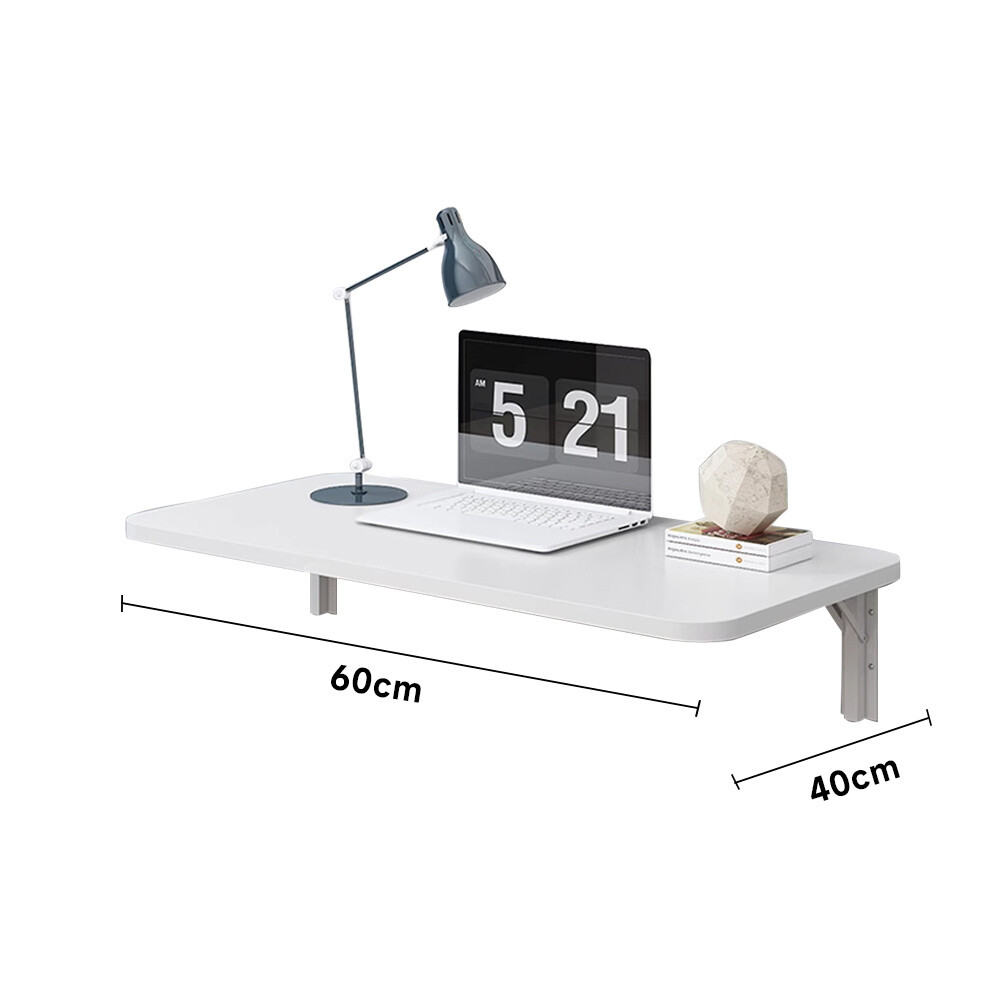 Folding Table Wall Mounted Desk Drop-Leaf Table Kitchen Wooden White 60/80/100cm