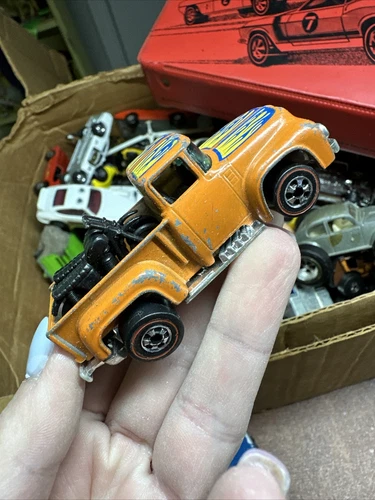 Hot Wheels Redline '56 Hitail Hauler Pickup Truck 1973 Orange Made In Hong Kong