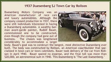 1937 Duesenberg SJ Town Car Chassis 2405 schwarz 1/18 Resine Fertigmodell - Bild 3 von 3