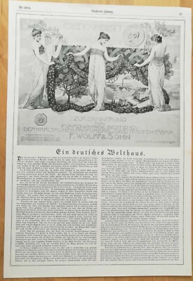 F. WOLFF & SOHN Karlsruher Parfümerie u. Toilettenseifen-Fabrik Druck von 1918