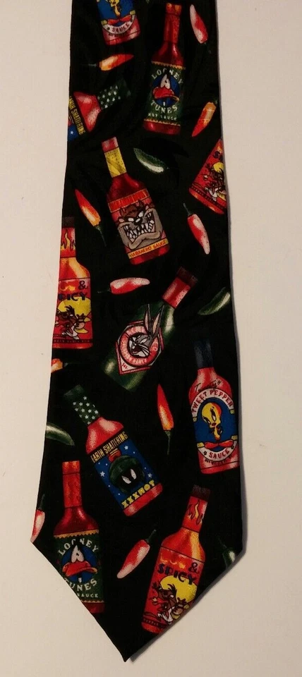 Men's   Looney Tunes Hot Sauce Silk Neck Tie Necktie by Warner Brothers 1997 - Image 2 of 4
