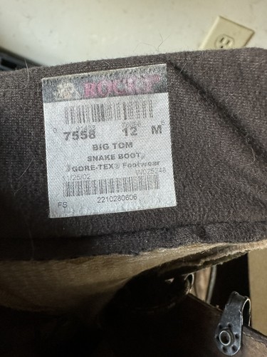 Rocky Hunting camouflage snake Bite boots 7558 Big Tom gore tex sz 12M - Picture 10 of 12