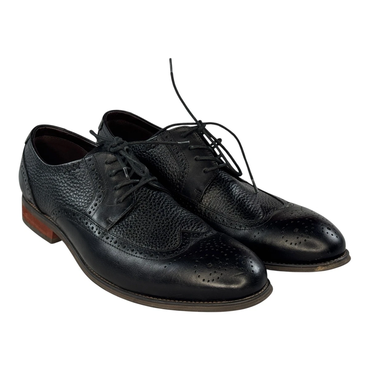 La Milano Palmer Men’s lace up leather wingtip black Oxford shoesSZ12 La Milano Black Wingtip Dress Shoes for Men for sale | eBay main image 4