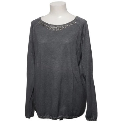 Via Appia, Strickpullover, Größe: 44, Grau, Baumwolle/Metallfaser #uBc