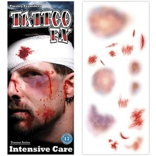 Intensive Care Cuts and Bruises Temporary Tattoo FX Tinsely Transfers