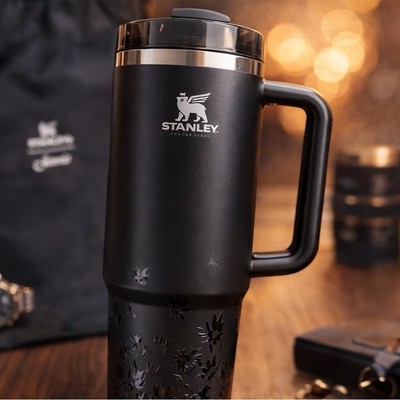 Stanley Jennie 30oz Quencher H2.0 FlowState Matte Black Floral Tumbler Brand New