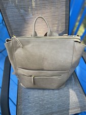 Taupe Fawn Design Square Back Pack / - Diaper Bag 13  T X15  X7  EUC . Beige