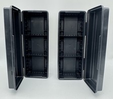 2 VTG USA Alpha Plastic 15 Tapes Cassette Holder Black Storage Case Media Works